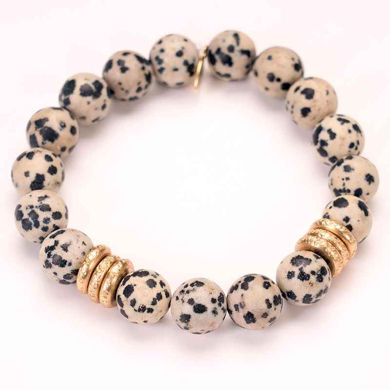 Semi-Precious Birthstone Bracelet with Rings (october)